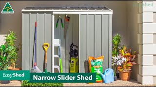 EasyShed  Garden Shed Overview  Narrow Slider Garden Shed [upl. by Kattie324]