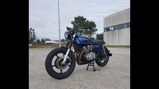 Suzuki GS550E 1980 Bratstyle walkaround exhaust sound [upl. by Vandervelde463]