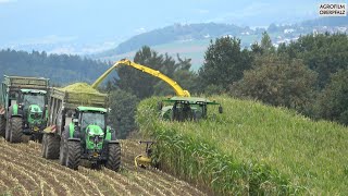 Bergauf im Mais mit dem John Deere 8300 i  Maishäckseln  LuS Aumann OHG [upl. by Ohl647]