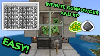 SIMPLE 121 CREEPER FARM TUTORIAL in Minecraft Bedrock MCPEXboxPSSwitchPC [upl. by Cresa]