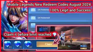 Mobile Legends Redeem Codes August 04 2024  MLBB code amp get your reward gift 23 update 🇨🇷 [upl. by Claude]