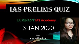 UPSC IAS Daily current affairs quiz 3 Jan 2020 [upl. by Neelrak893]