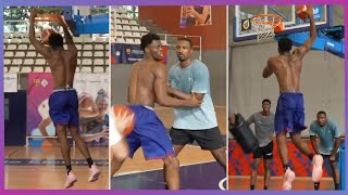 🔥 James Nnaji PRE DRAFT WORKOUT with Serge Ibaka [upl. by Nettle]