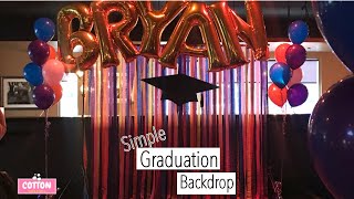 How To Easy Graduation Backdrop  Dollar Tree DIY  Graduation Decorations  Photo booth [upl. by Uhn]