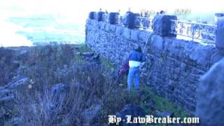 Man jumps over Niagara Falls  Camera Angle 3 [upl. by Idrahs380]