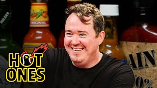 Shane Gillis Pounds Milk While Eating Spicy Wings  Hot Ones [upl. by Affra]