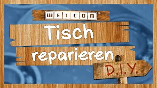 DIY Tisch reparieren  Risse im Holz ausbessern  WEICON EasyMix PU 240 [upl. by Leland]