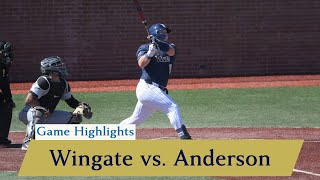 Game Highlights Wingate Baseball vs Anderson DH Game 1  3102024 [upl. by Yemac]