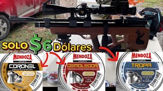 NUEVOS DIÁBOLOS pellet yOJIVAS slugs marca MENDOZA pruebas con BEEMAN COMMANDERairgun diabolo [upl. by Siuluj]