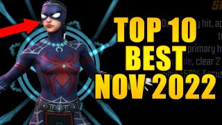 Top 10 Best Characters  Nov 2022  MARVEL Strike Force  MSF  AMAZON COINS [upl. by Bruckner102]