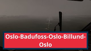 MSFS2020 flying from Oslo to Bardufoss to Oslo to Billund to Oslo Norwegian PMDG 737800 [upl. by Janeczka]