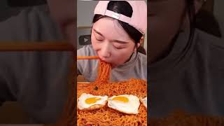 Credit​⁠AmiAmiuo5do ❤️ mukbang noodles spicy eggs kimchi koreanfood koreannoodles food [upl. by Ratcliff]