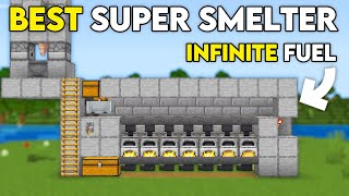 SUPER SMELTER WITH INFINITE FUEL in Minecraft Bedrock 121 [upl. by Eilime882]