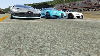 Bugatti Divo vs Bugatti Chiron vs Bugatti Veyron at Spa 1966 [upl. by Louth]