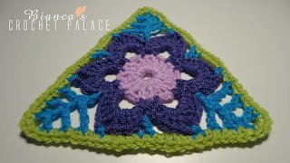 Crochet  Triangle Flower  Tutorial [upl. by Sredna]