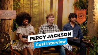 Percy Jackson Cast Interview  Episode 8 Ares Battle LinManuel Mirandas Surprising OnSet Moment [upl. by Aslehc122]