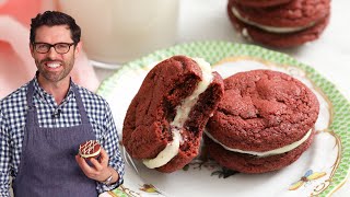 EASY RED VELVET CHOCOLATE CHIP COOKIES Soft amp Chewy Bakery Style Cookies [upl. by Ragan]