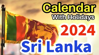 2024 Calendar  2024 Calendar Sri Lanka  Calendar 2024  2024 දින දර්ශනය  2024 Sri Lanka Calendar [upl. by Daveen]