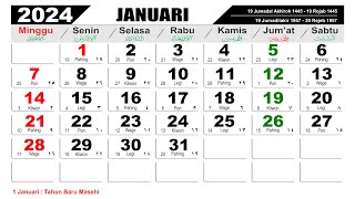 KALENDER TAHUN 2024 LENGKAP DENGAN LIBUR NASIONAL [upl. by Meridel562]