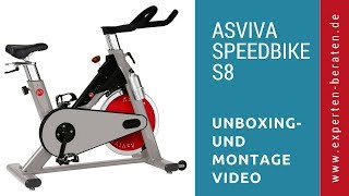 ► MontageVideo des Indoor Cycle und Speedbike „AsVIVA S8 Pro“ mit BT von Asviva auf Deutsch ☑ [upl. by Ahsenyl]