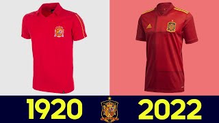 La evolución Todos las camisetas de la Selección de fútbol de España Selección Española 2022 [upl. by Kipper]