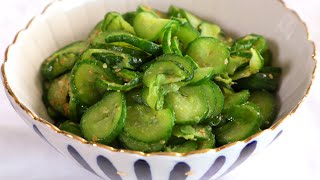 Korean temple style pancooked cucumbers Oibokkeum 오이볶음 [upl. by Kaycee]