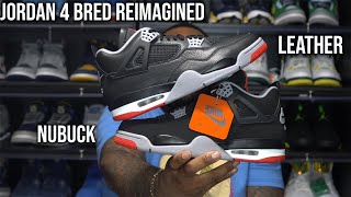 FIRST LOOK AIR JORDAN 4 BRED REIMAGINED SNEAKER REVIEW [upl. by Eikcid119]