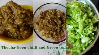 Green Tomato Chutney  Raw Tomato Chutney  Thecha recipe  Green chilli and green tomato thecha [upl. by Yee]