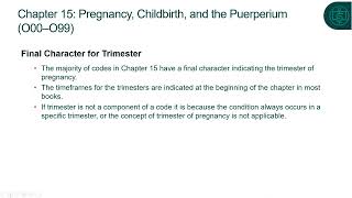 ICD 10 CM Chapter 15 Pregnancy and Childbirth and Puerperium [upl. by Adnuhsat]