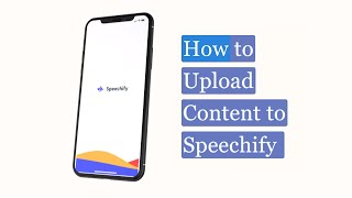 Speechify  How to Upload Content [upl. by Netta584]