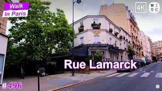 Rue Lamarck Paris France  paris walking tour  Paris walk  Paris street tour [upl. by Marsiella]