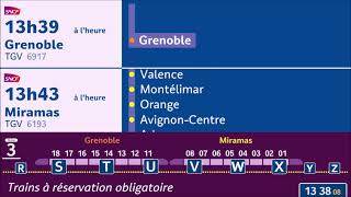 Annonce SNCF Séparation TGV en UM train Paris gare de Lyon  Grenoble et Miramas HD  Animé [upl. by Einre452]