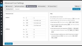 Booking Calendar  Advanced cost optional costs [upl. by Enyleuqcaj]