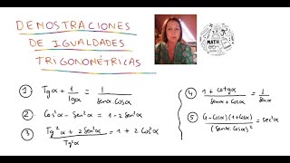 DEMOSTRACIONES DE IDENTIDADES TRIGONOMÉTRICAS parte 1 [upl. by Eesac]