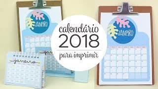 Calendário 2018 para imprimir  DIY Porta Canetas [upl. by Dicky]