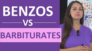 Benzodiazepines vs Barbiturates Nursing Sedative AntiAnxiety Anxiolytic Pharmacology NCLEX [upl. by Lucilla]