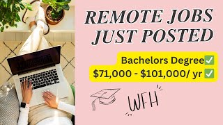 Just Posted REMOTE Jobs for College Grads  Work from Home Jobs with a Bachelors Degree  June 2024 [upl. by Adnarahs]