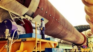 In Situ Rotary Kiln Roller Machining at 46 rpm [upl. by Graaf]