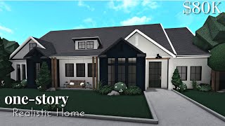 Bloxburg OneStory Realistic Home part1 House Build Roblox 80k [upl. by Ylrehs710]