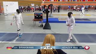 2023 1449 T16 02 M E Individual Plovdiv BUL ZCH BLUE BRINKMANN GER vs HEINZER SUI [upl. by Nylahsoj974]