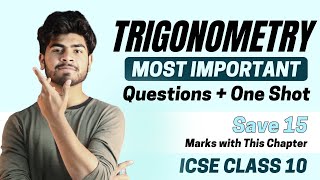 Trigonometry ICSE Class 10  Trigonometric Relations  Important Questions  2024  Maths OneShot [upl. by Sirk260]