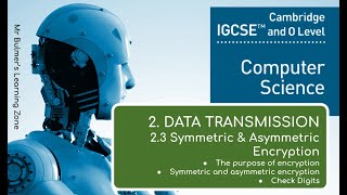 IGCSE Computer Science 202325  2d Data Transmission  ENCRYPTION SYMMETRIC and ASYMMETRIC [upl. by Pinckney]