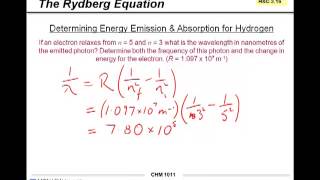 CHM1011 amp CHM1051  The Rydberg Equation [upl. by Lantha]