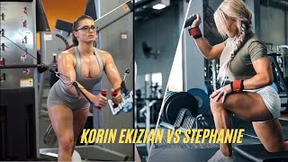 Chest Workout Korin Ekizian VS Stephanie Sanzo  Motivation  Gym Life Official [upl. by Acirat]