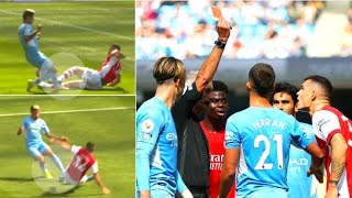 Granit Xhaka Red Card vs Mancity  Is it A Harsh decision [upl. by Ahseinod301]