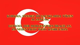 Nationalhymne Türkei  İstiklâl Marşı TRDE Text [upl. by Randi]