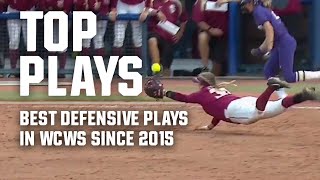 Top WCWS softball defensive plays since 2015 [upl. by Comras175]