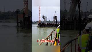 Cofferdam Bridge construction trending reels viralvideo civil bridge construction road short [upl. by Frayne]