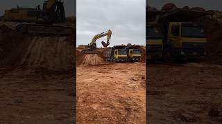 Loading Truck  Excavator loading Truck  truck loading automobile constructionequipment [upl. by Ateiram]