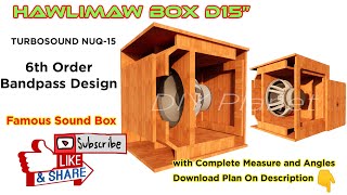 Halimaw Box D15 Simplified TURBOSOUND NUQ115 Bandpass subwoofer box designs [upl. by Eirlav]